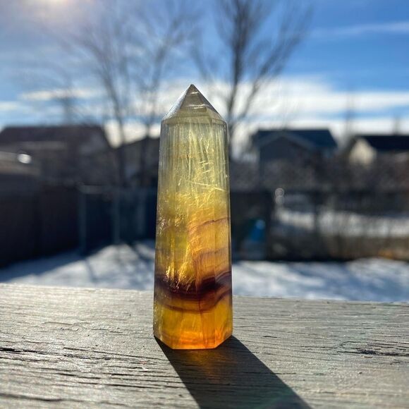 𝅺YELLOW FLUORITE Crystal Towers - Picture 4 of 4